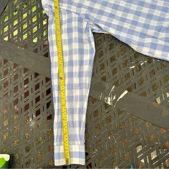 J. McLaughlin Blue And White Plaid Men’s Large Button Down Shirt Long Sleeves - Picture 4 of 8